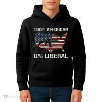 100 American 0 Liberal Ar15 Pro Gun Usa Flag Republican Kids Hoodie thumb 4