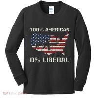 100 American 0 Liberal Ar15 Pro Gun Usa Flag Republican Kids Long Sleeve Shirt thumb 0