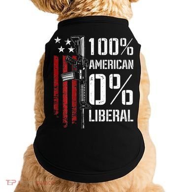 100 American 0 Liberal Funny Pro Gun On Back Doggie Tank
