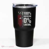 100 American 0 Liberal Funny Pro Gun On Back Tumbler thumb 0