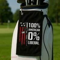 100 American 0 Liberal Funny Pro Gun On Back Golf Towel thumb 2