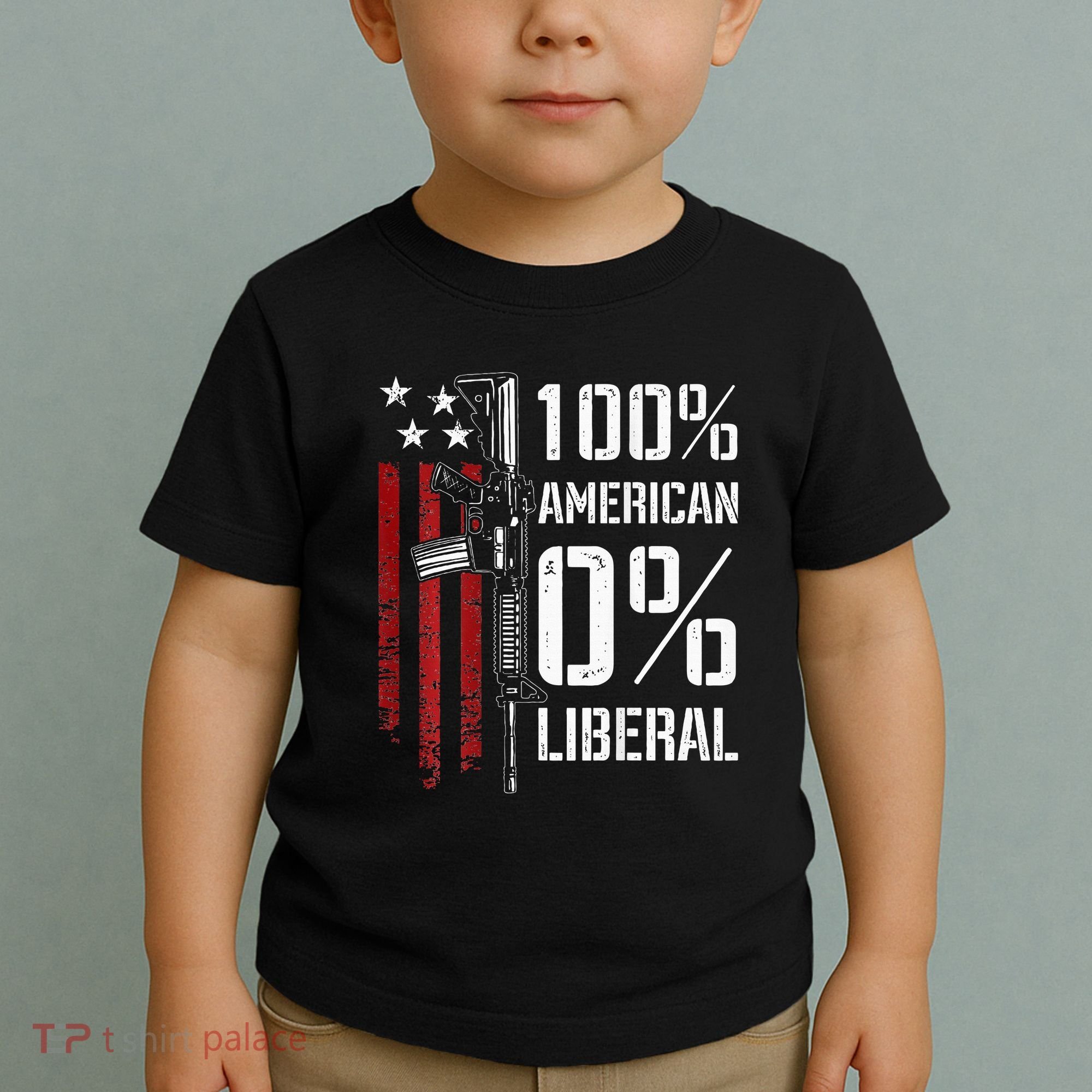 100 American 0 Liberal Funny Pro Gun On Back Toddler T-Shirt