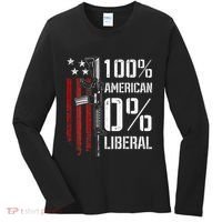 100 American 0 Liberal Funny Pro Gun On Back Women's Long Sleeve Shirt thumb 0