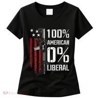 100 American 0 Liberal Funny Pro Gun On Back Women's T-Shirt thumb 0