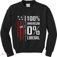 100 American 0 Liberal Funny Pro Gun On Back Kids Sweatshirt thumb 0