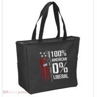 100 American 0 Liberal Funny Pro Gun On Back Tote Bag thumb 2