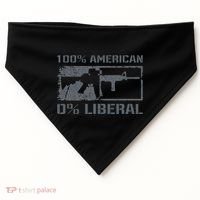 100 American 0 Liberal 2nd Amendment AR15 Rifle Funny Gun USA-Made Doggie Bandana thumb 0