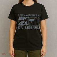100 American 0 Liberal 2nd Amendment AR15 Rifle Funny Gun T-Shirt thumb 4