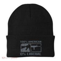 100 American 0 Liberal 2nd Amendment AR15 Rifle Funny Gun Beanie thumb 0