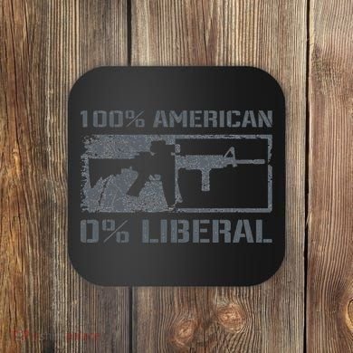 100 American 0 Liberal 2nd Amendment AR15 Rifle Funny Gun Coaster