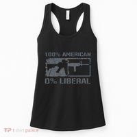 100 American 0 Liberal 2nd Amendment AR15 Rifle Funny Gun Women's Tank Top thumb 0
