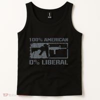 100 American 0 Liberal 2nd Amendment AR15 Rifle Funny Gun Tank Top thumb 2