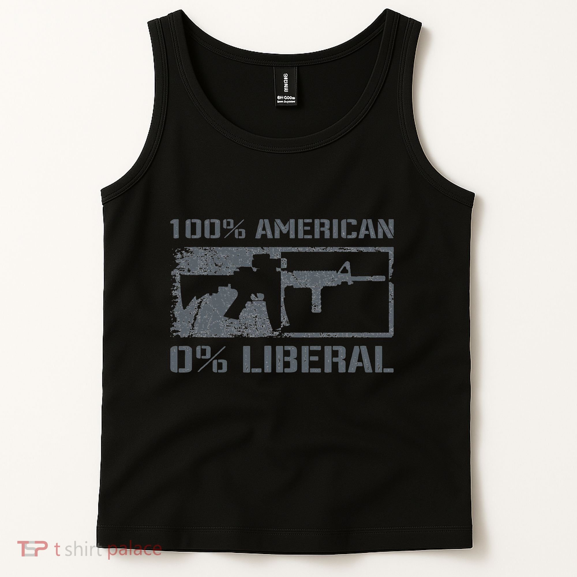 100 American 0 Liberal 2nd Amendment AR15 Rifle Funny Gun Tank Top