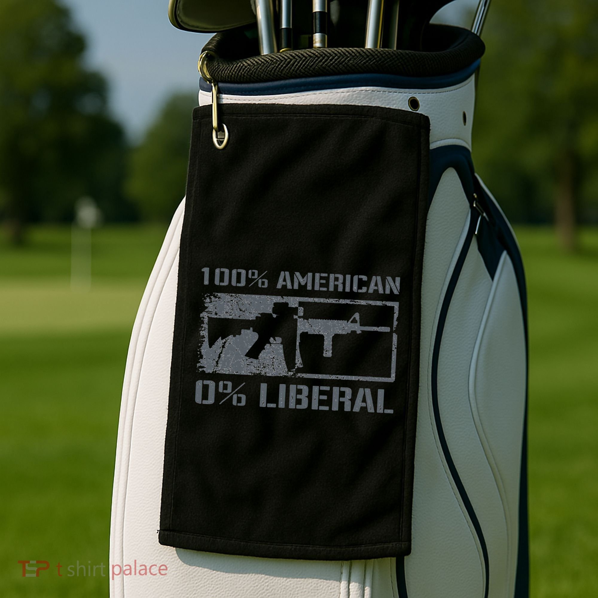 100 American 0 Liberal 2nd Amendment AR15 Rifle Funny Gun Golf Towel