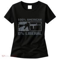 100 American 0 Liberal 2nd Amendment AR15 Rifle Funny Gun Women's T-Shirt thumb 0