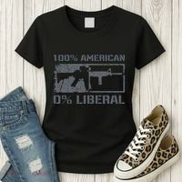 100 American 0 Liberal 2nd Amendment AR15 Rifle Funny Gun Women's T-Shirt thumb 3