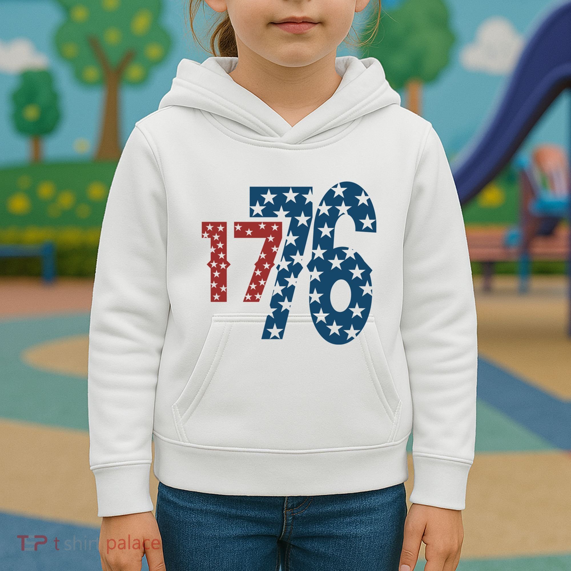 1776 American 4th Of July Kids Hoodie