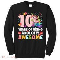 10th Axolotl Birthday Ten Year Old Axolotl Birthday Party Sweatshirt thumb 0