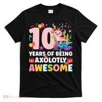 10th Axolotl Birthday Ten Year Old Axolotl Birthday Party T-Shirt thumb 0