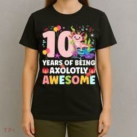 10th Axolotl Birthday Ten Year Old Axolotl Birthday Party T-Shirt thumb 4