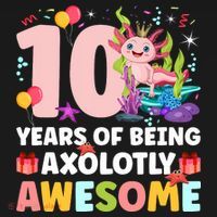 10th Axolotl Birthday Ten Year Old Axolotl Birthday Party Women's Hoodie thumb 2