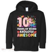 10th Axolotl Birthday Ten Year Old Axolotl Birthday Party Toddler Hoodie thumb 0