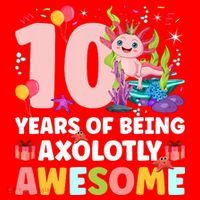 10th Axolotl Birthday Ten Year Old Axolotl Birthday Party Santa Hat thumb 1