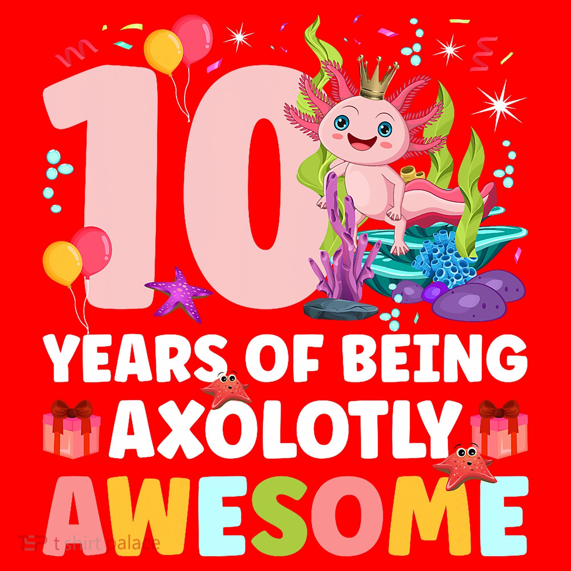 10th Axolotl Birthday Ten Year Old Axolotl Birthday Party Santa Hat