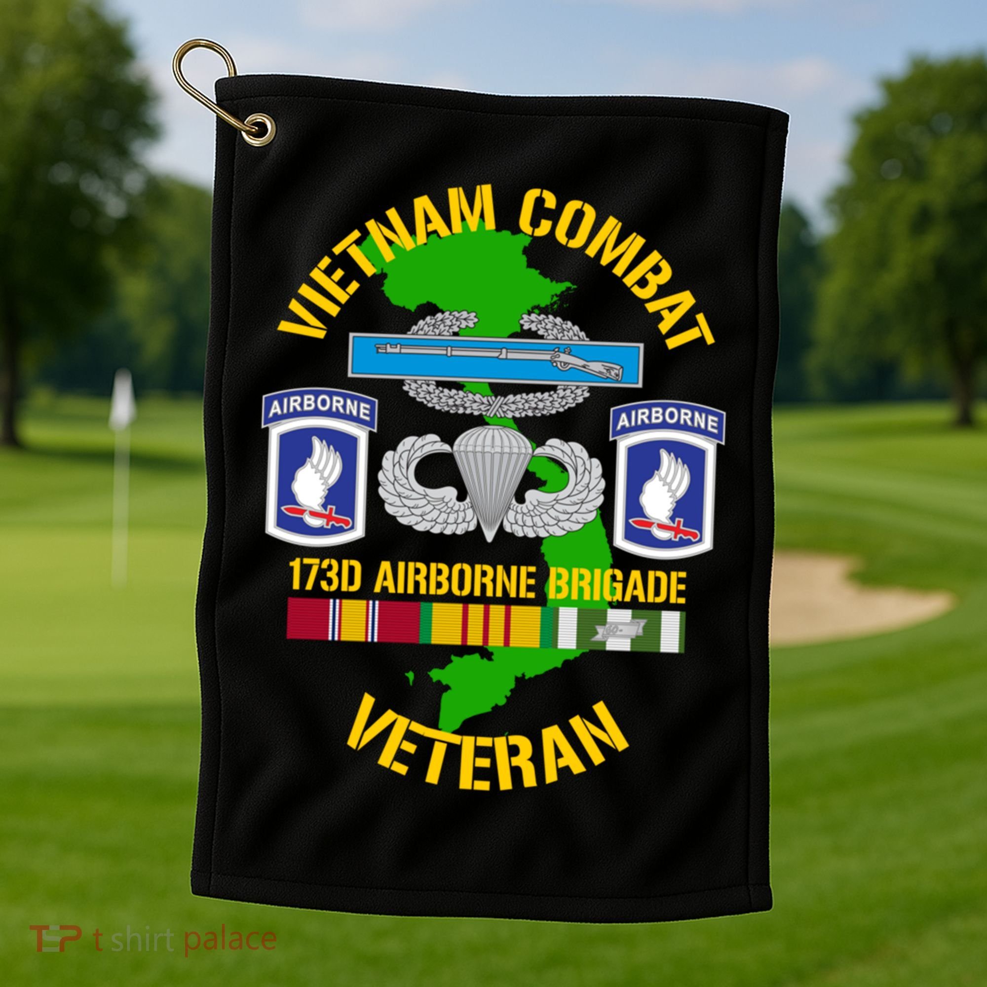 173rd Airborne Brigade Meaningful Gift Vietnam Combat Veteran Great Gift Golf Towel