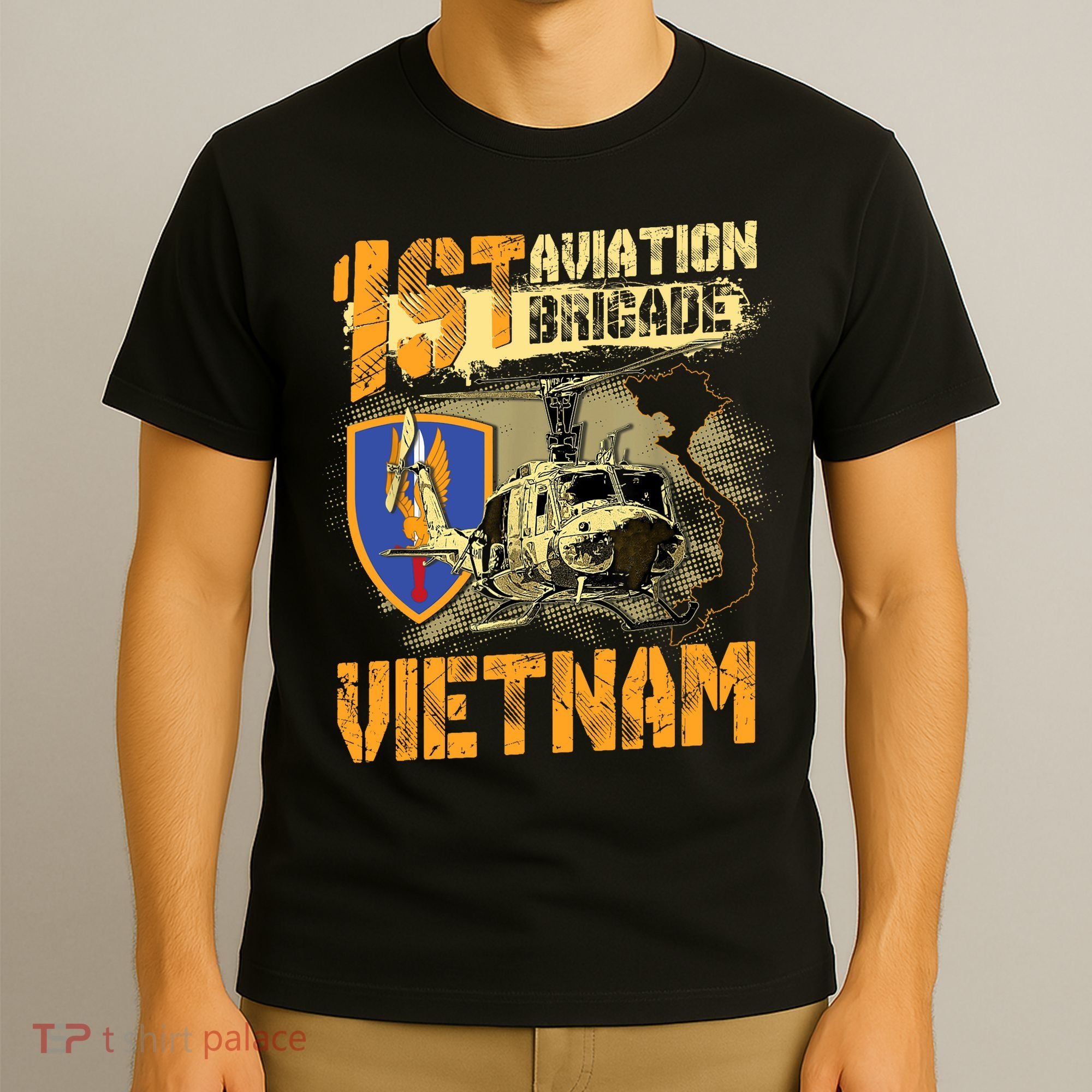 1st Aviation Brigade Vietnam Veteran Pilot  Door Gunner T-Shirt