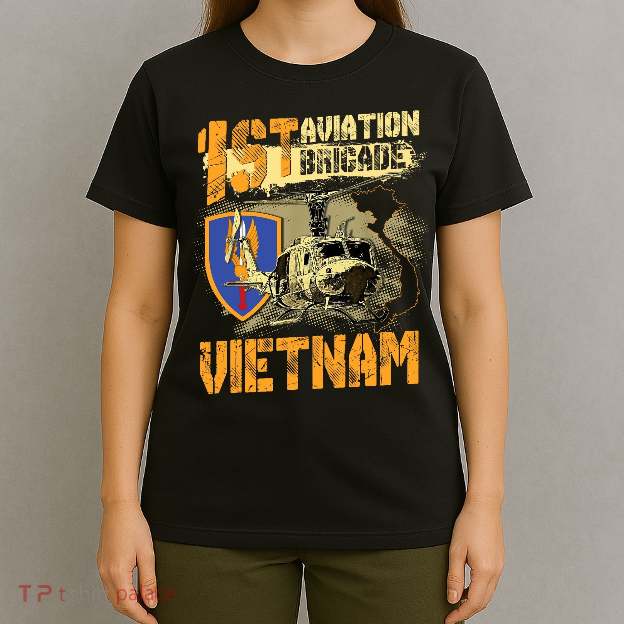 1st Aviation Brigade Vietnam Veteran Pilot  Door Gunner T-Shirt