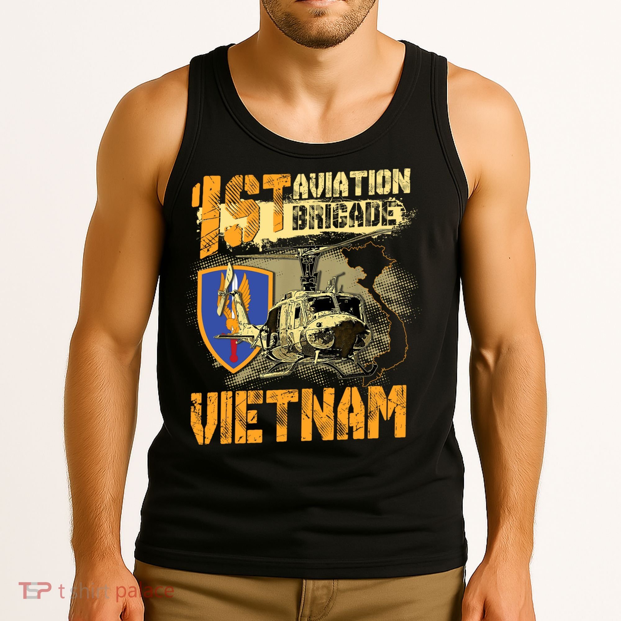 1st Aviation Brigade Vietnam Veteran Pilot  Door Gunner Tank Top