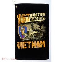 1st Aviation Brigade Vietnam Veteran Pilot  Door Gunner Golf Towel thumb 0
