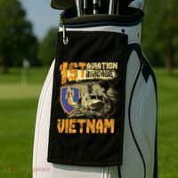 1st Aviation Brigade Vietnam Veteran Pilot  Door Gunner Golf Towel thumb 2