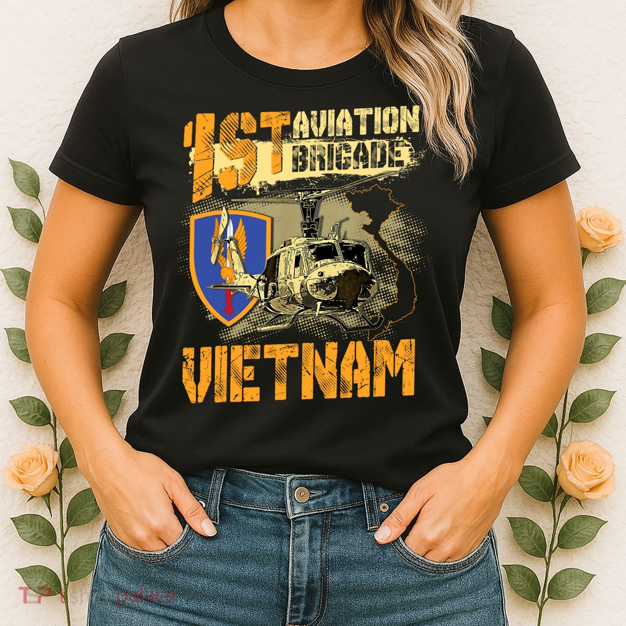 1st Aviation Brigade Vietnam Veteran Pilot  Door Gunner Women's T-Shirt