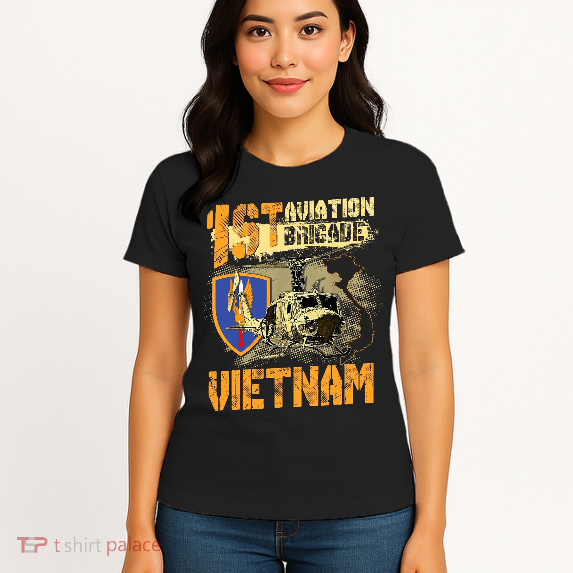 1st Aviation Brigade Vietnam Veteran Pilot  Door Gunner Women's T-Shirt