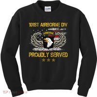 101st Airborne Divition Proudly Served Veterans Day Kids Sweatshirt thumb 0