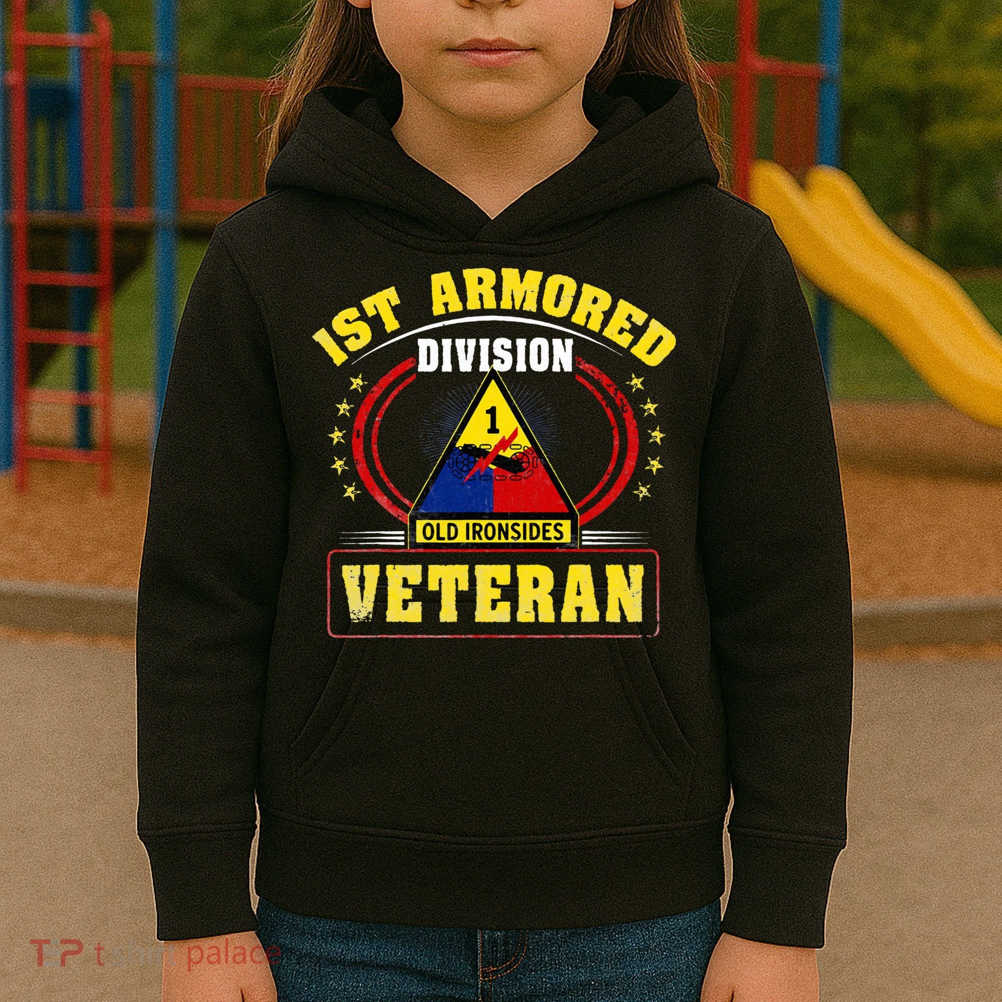 1st Armored Division Veteran Kids Hoodie