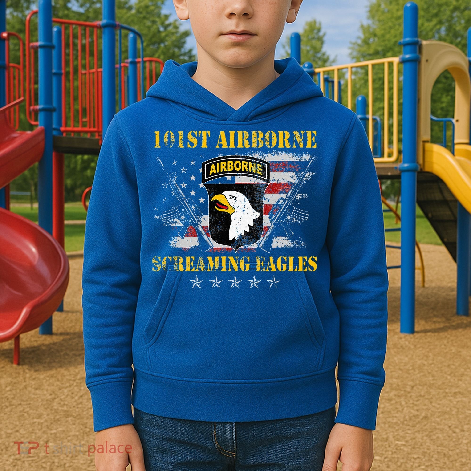 101st Airborne Division Veteran Screaming Eagle Kids Hoodie