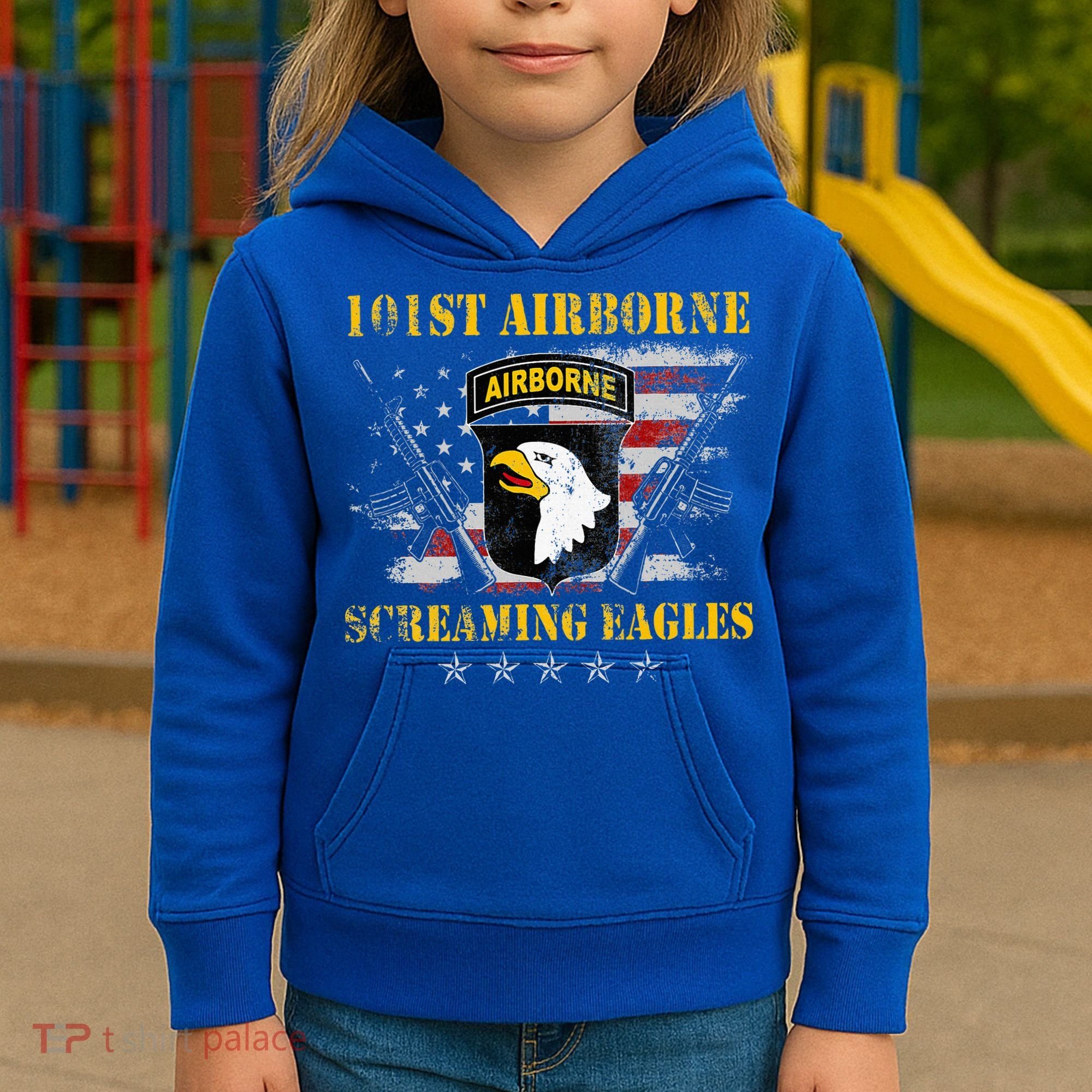 101st Airborne Division Veteran Screaming Eagle Kids Hoodie