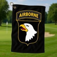 101st Airborne Division Military Veteran American Eagle Army Golf Towel thumb 1