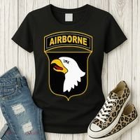 101st Airborne Division Military Veteran American Eagle Army Women's T-Shirt thumb 3