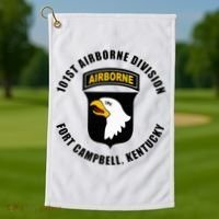 101st Airborne Division Fort Campbell Kentucky Emblem Golf Towel thumb 1