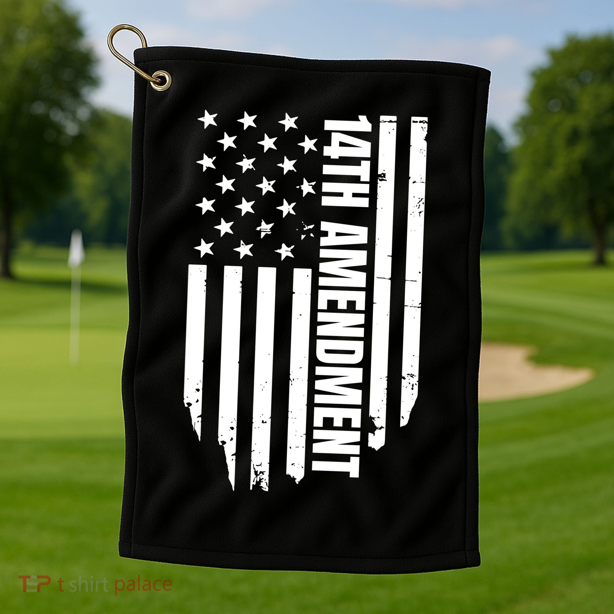 14th Amendment Flag Political America Usa Rights Golf Towel