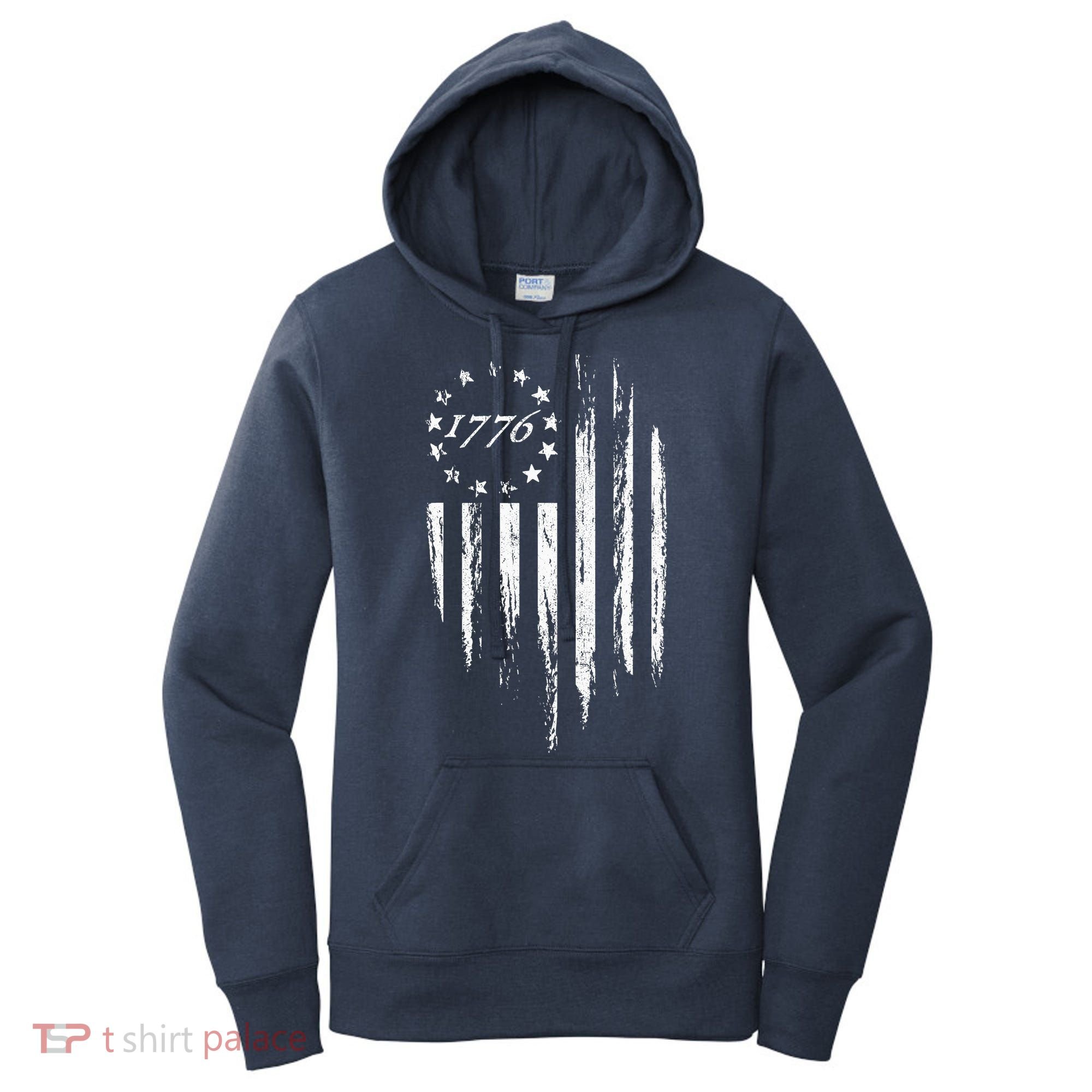 1776 American Flag Betsy Ross 13 Stars Women's Hoodie