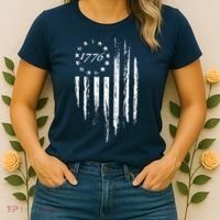 1776 American Flag Betsy Ross 13 Stars Women's T-Shirt thumb 2