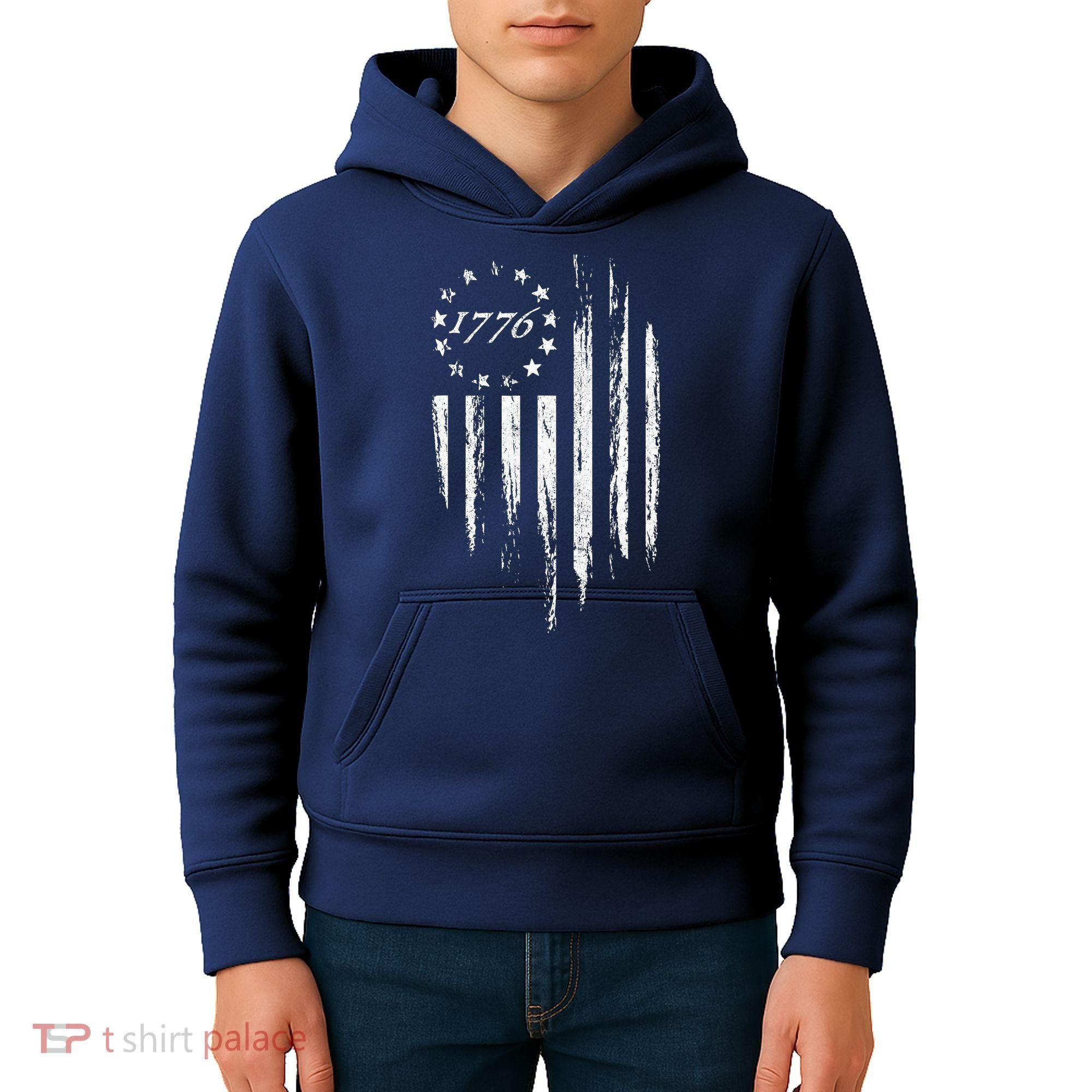 1776 American Flag Betsy Ross 13 Stars Kids Hoodie