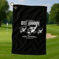 101st Airborne Fort Campbell Kentucky Air Assault Helicopter Golf Towel thumb 1