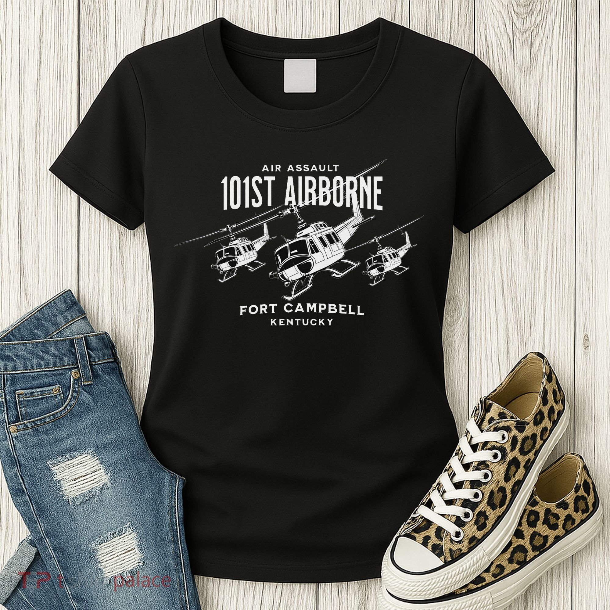 101st Airborne Fort Campbell Kentucky Air Assault Helicopter Women's T-Shirt
