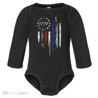 1776 American Flag Betsy Ross 13 Stars Usa Gift Baby Long Sleeve Bodysuit thumb 0